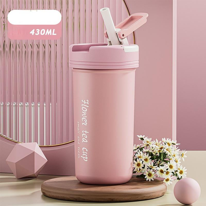 Multifunktionell Bärbar Termosmugg 430ml Vakuumflaskor Bärbar Termosmugg i Rostfritt Stål Vattenflaska Rese-Temugg Kontors-Termosmugg