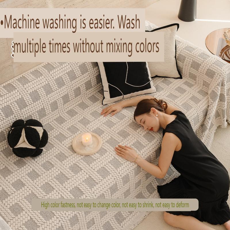 Hemively thickened sofa towel autumn and winter cover cloth towel non-slip sofa blanket anti-cat scratch