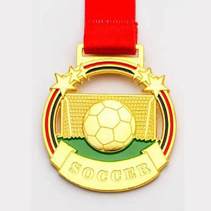 

Customized Metal Medal For Football Competition, Gold, Silver, Bronze Honor Team School Activity Home Decor Neck Hanging, 3Pcs
