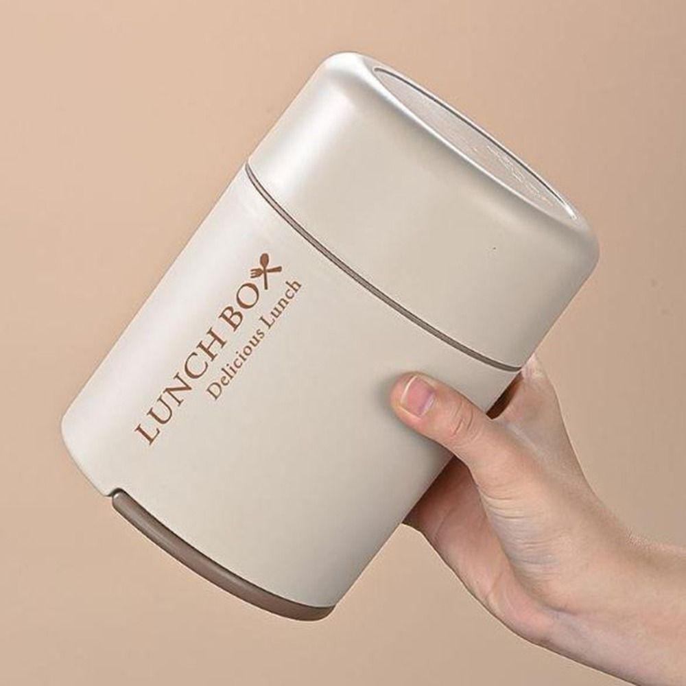 Large Capacity Thermal Lunch Box Round Insulated Lunch Box Portable Lunch Container Set  School