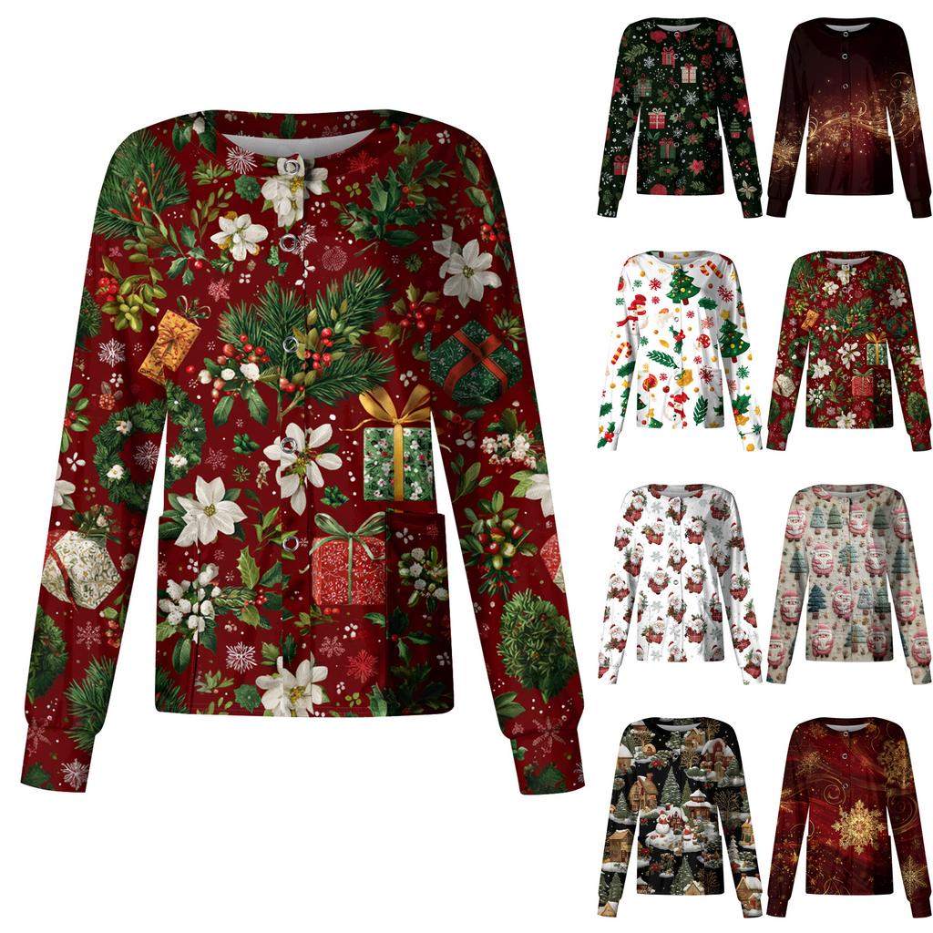 Women's Casual Long Sleeve Single Breasted Printed Dry-nurse Top