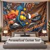 Motorcycle Biker (176) Theme Personalized Tapestry Custom Name Text Wall Hanging Tapestry Home Background Decoration