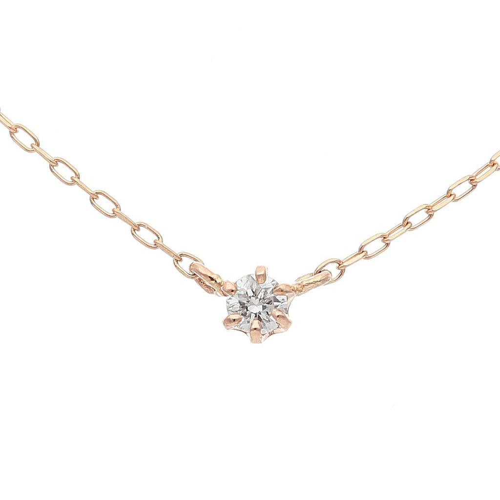 K10 Pink Gold Diamond Skin Necklace L&CO 0.05ct 63-7871