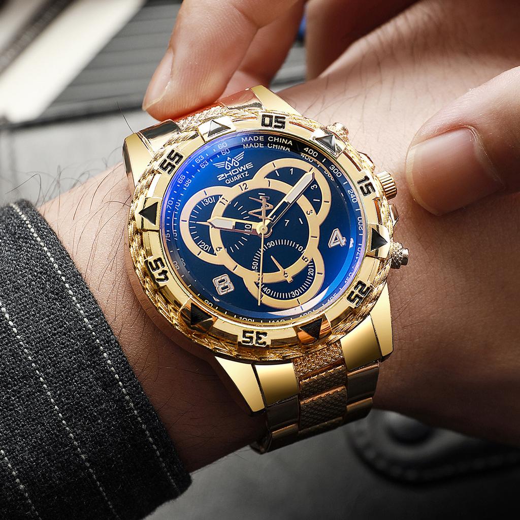 3pcs/4pcs/set Men's Handsome Watch Fashion Creative Dial Men's Casual Business Quartz Watch Combination Set (No Box)