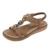 Bohemian National Style Versatile Fashion Trend Flat Sandals For Women's Elastic Straps Lightweight And Comfortable Sandals