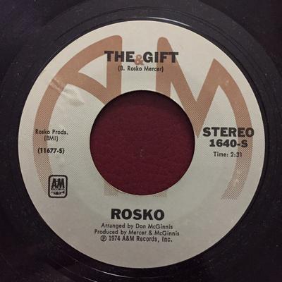 7inch Record ROSKO - The Gift / Grace A Toi 1677S A&M Records 1974 US Pop Used