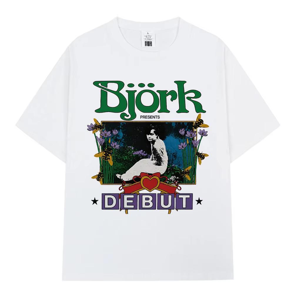 2026 New Bjork Debut Album Merch Graphic‑Print Unisex Short‑Sleeve T‑Shirt, Vintage Fashion Casual Street‑Wear Top