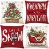 Christmas Decorative Throw Pillow Cover Polyester Printed Sofa Home Cushion Cover Bedroom Cushion Cover