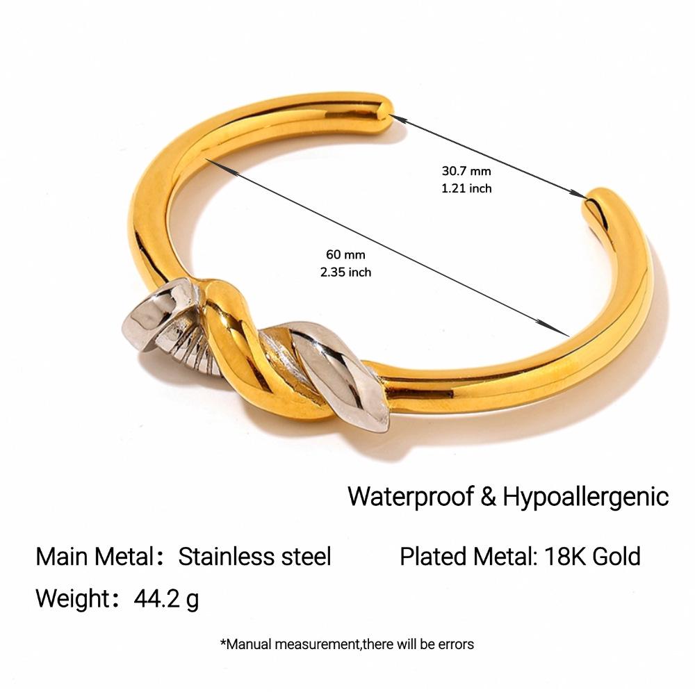 Yingtai Women's Non-fading Oval Colorful Irregular Stainless Titanium Steel Bracelet, Electroplated 18k Gold, European & American Style.