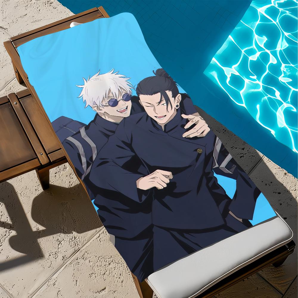 J-jujutsu-u Anime Gojo Handtuch Groß Schnelltrocknend Mikrofaser weich K-kaisen-n Strandhandtuch für Reisen Fitness Sauna Baden Camping