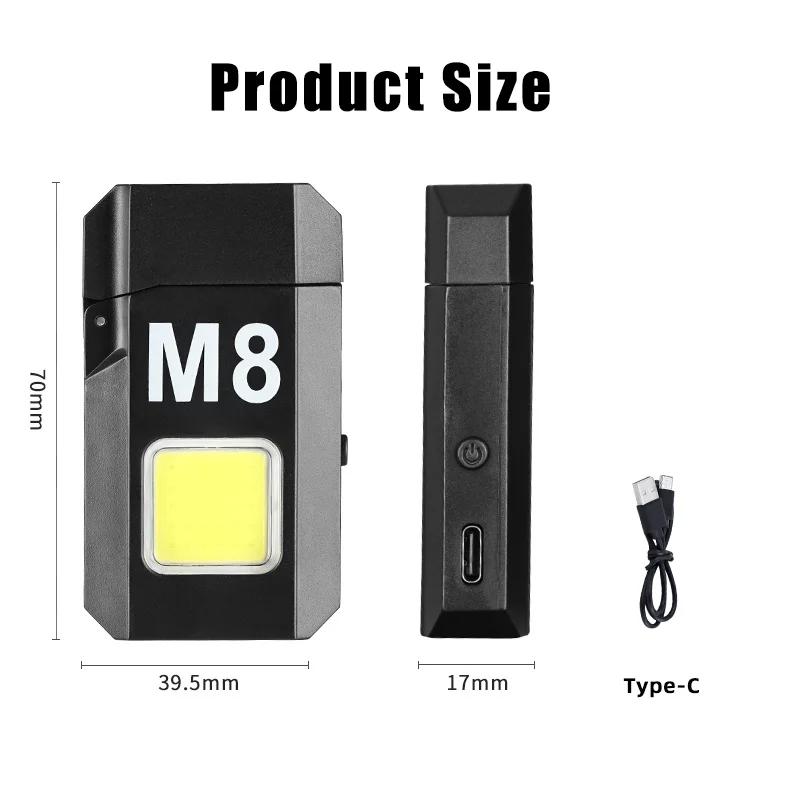 3PCS EDC Keychain Flashlight COB Portable Work Light USB Rechargeable Outdoor Camping Fishing Pocket Lamps with Heating Wire