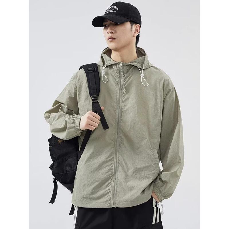 

Unisex Summer Cool Windbreaker: Lightweight, Breathable, Quick-Dry, Sun Protection Hooded Jacket for Outdoor Activities. L светло-серый