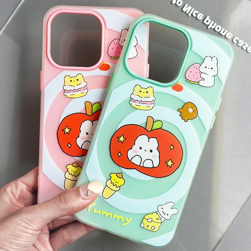 Zhitai iPhone 16 Pro Max Jelly Skin Case with Hand Strap, for iPhone 12, 13, 14, and 15 Pro - Cartoon Design