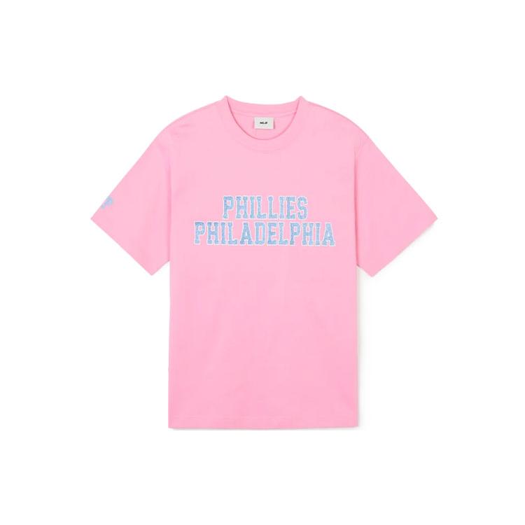 MLB Drop Shoulder Sleeve T-Shirt Unisex Pink 3ATSV0643-10PKN L