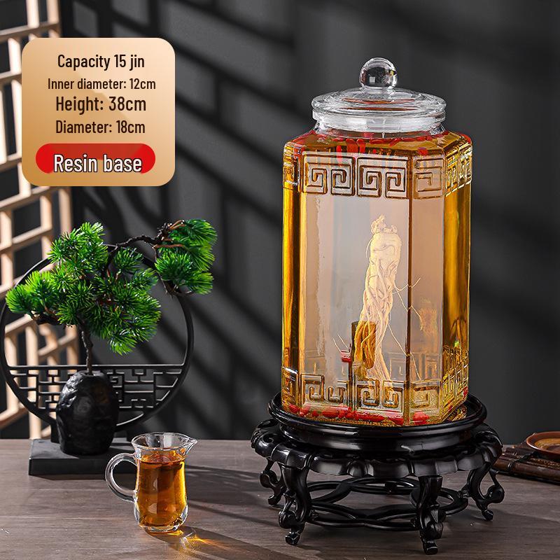 Luxury Sealed Wine & Baijiu Soaking Jar with Faucet for Household Use