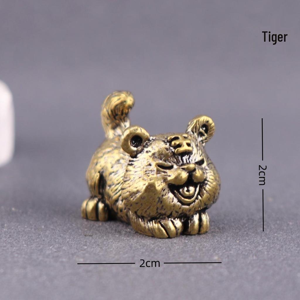 Messing Tierkreiszeichen Vollständiges Set: Miniatur-Teetier-Handwerk aus reinem Kupfer