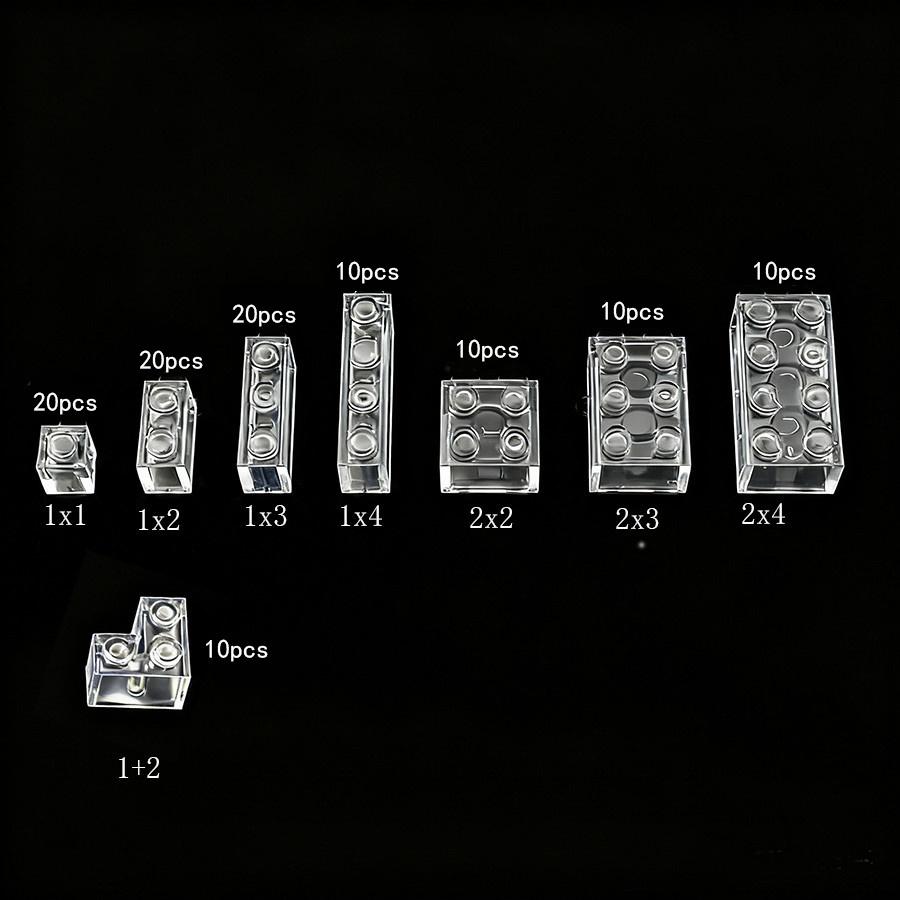 

Non-Toxic 110 Pcs Small Particles Mix Bricks Transparent Clear White Thick Brick Model Classic Bulk Parts Building Blocks Gifts Toys For C