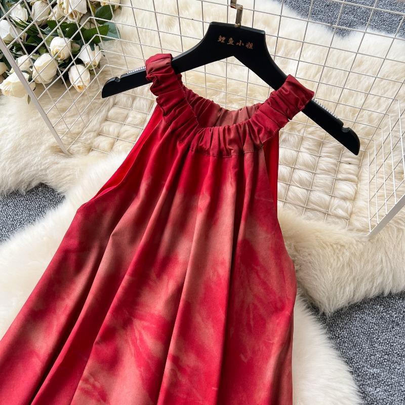 Women's Off-the-neck Dress French Loose Style Irregular Vacation Dress