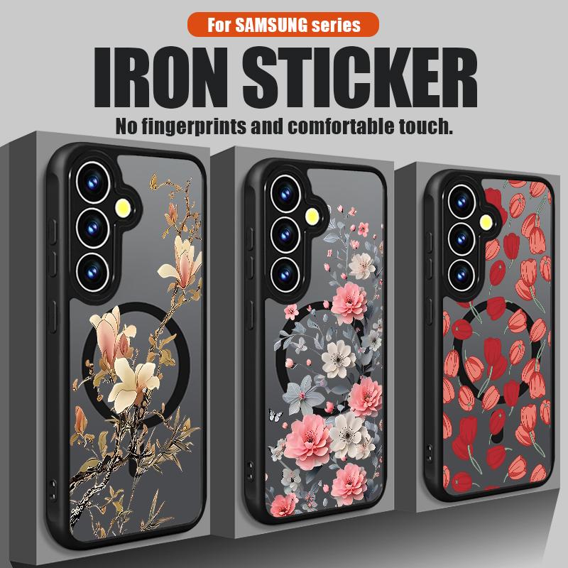 Cute Little Flower Pattern Magnetic Phone Case For Samsung Galaxy S26 S24 S23 Ultra S25 FE S22 Plus S25 Edge For Magsafe Cover