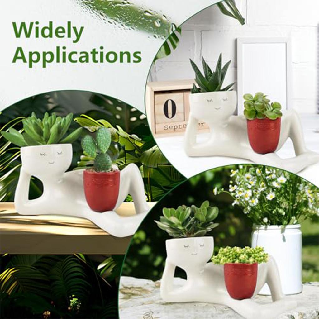 Interesting Resin Flower Pots, Beautiful Lying Postures Of Plants And Cacti, Unique Garden Decoration Gifts