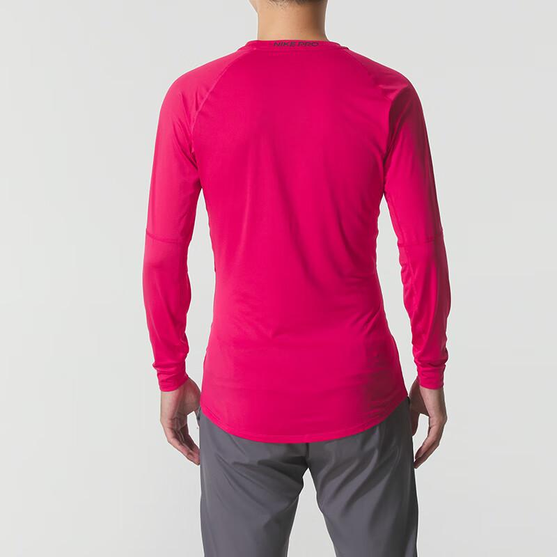 Nike Men's Pro Dri-FIT Tight Long-Sleeve Fitness Top Pomegranate FB7920-666