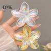 Women Hair Clip Transparent Gradient Color Back Head Hair Claw Strong Grip Shark Hair Accessories Daily Wear