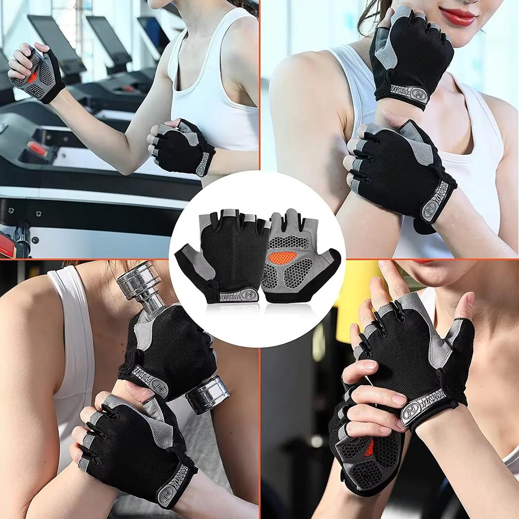 Anti-Slip Anti-Sweat Shockproof Cycling for Sports Gants De Fitness Demi-doigt Pour Hommes Et Femmes and Cycling Gloves