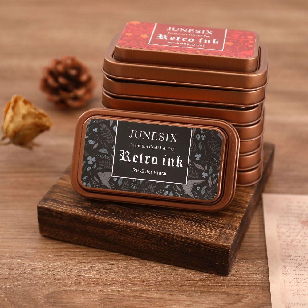 Portable Acid-Free DIY Crafts Ink Pads Quick Drying Safety Self Ink Stamp Vintage Durable Student Supplies Art Journaling