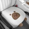 Cozy Bear Plush Car Seat Cushion Warm and Breathable Soft Elastic Sponge Filled Reduces Hip Pain Great for Winter Fits Most Cars