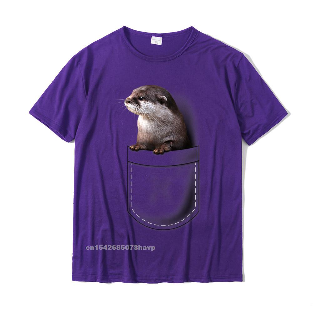 Cute Otter Pocket Peeking Pocket Funny Otter Tshirt Unisex Classic Cosie Tops Shirts Cotton T Shirts Slim Fit