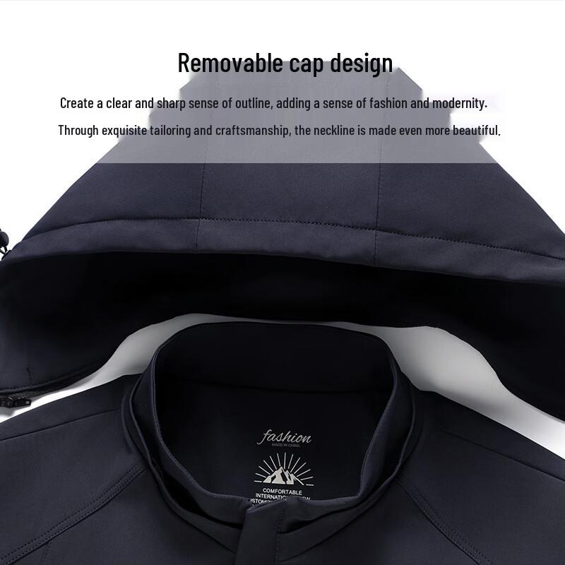 SHANSHAN Men's Wool-Blend Hooded Thermal Padded Jacket