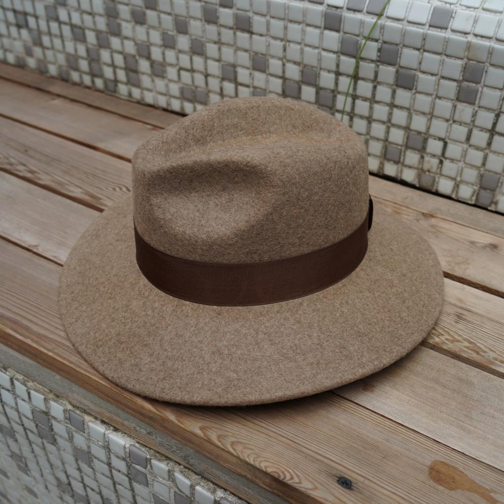 French Japanese Retro Elegant Brown Coffee Mocha Camel Wide Brim Wool Woolen Jazz Top Hat Women'S Autumn And Winter Felt Tide