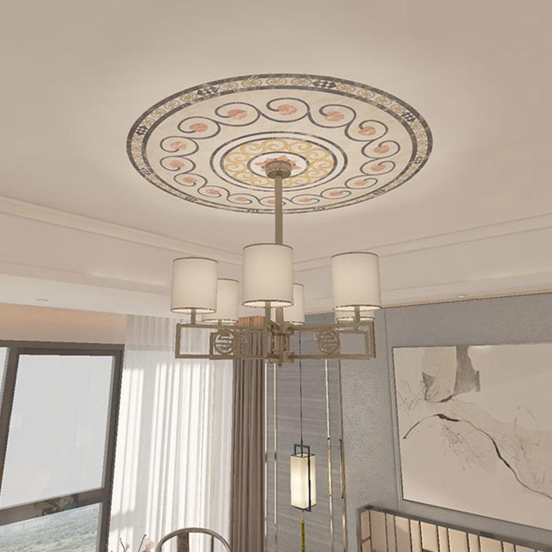 1PC Wallpaper Round PVC Waterproof Self-adhesive Floor Wall Sticker Living Room Wall Decals Parquet Ceiling Lamp Decorative