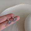 Purple Zircon Fan-shaped Women's Stud Earrings - Retro, Versatile & Stylish