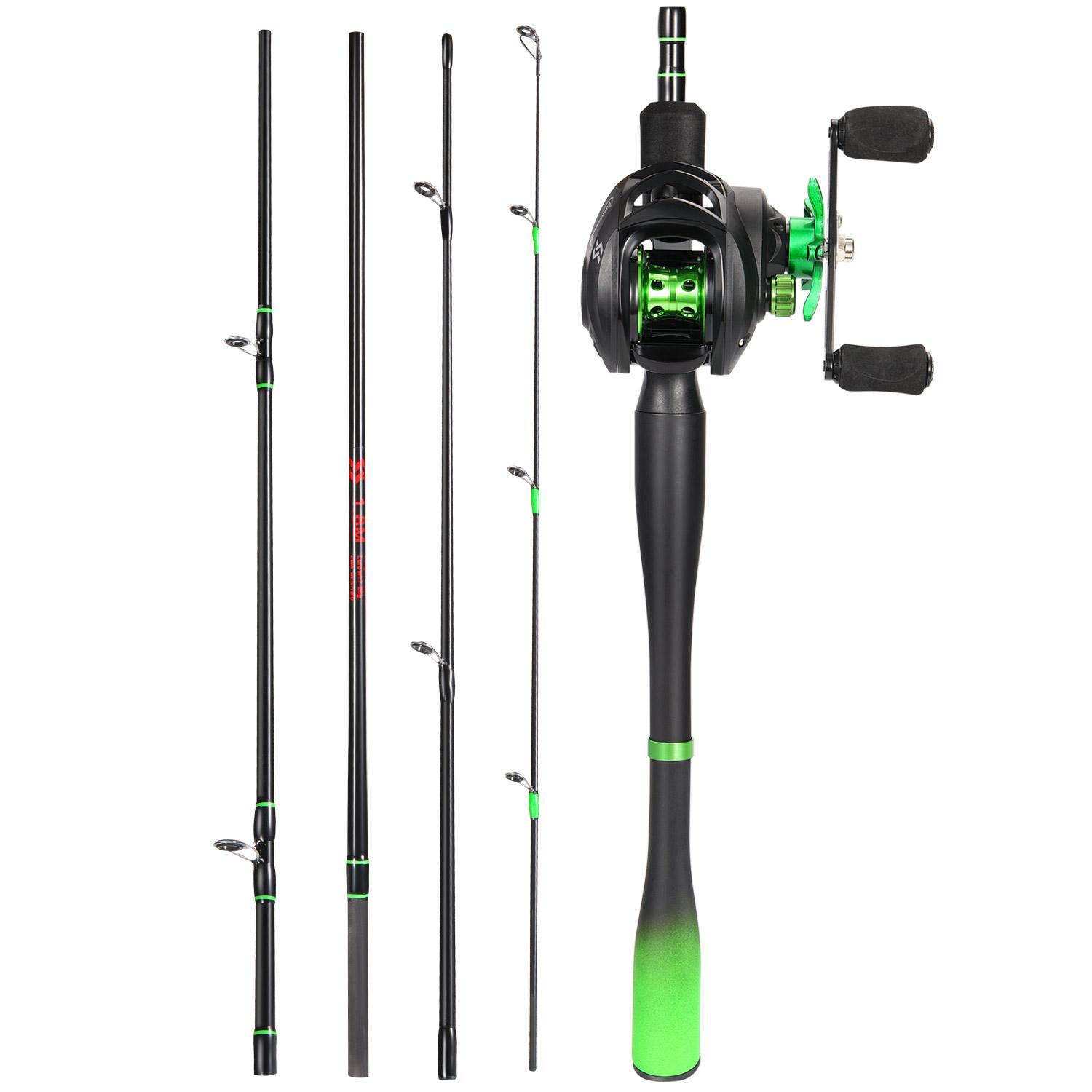 

Sougayilang 1,8-2,4 м, 5 секцій, лита вудка з вуглецевого волокна та 7,2:1 передавальне число Потужна котушка для закидання наживки Макс. тяга 10 кг 1.8M&Right hand