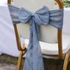 2Pcs Rustic Chair Sashes Cheesecloth Tulle Chair Cover Chair Decorative Bows  Wedding Decoration