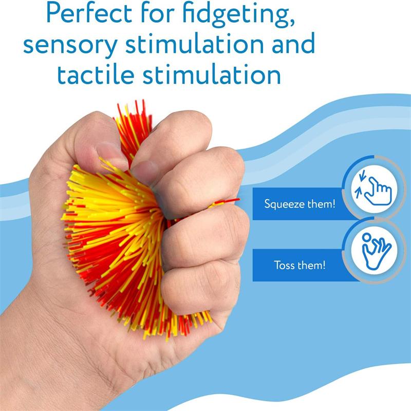 4-Piece Stress Relieving Sensory Toy Set With Random Colors. Bouncy Ball Is Perfect For Children And Adults