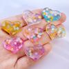 10Pcs New Cute Mini Resin Shining Heart Flat back Cabochon Scrapbook Kawaii DIY Embellishments Accessories