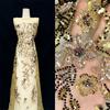 Green African Beaded Lace Fabric 2025 High Quality Nigerian Sequins French Tulle Fabrics Material For Wedding Party Dress Women
