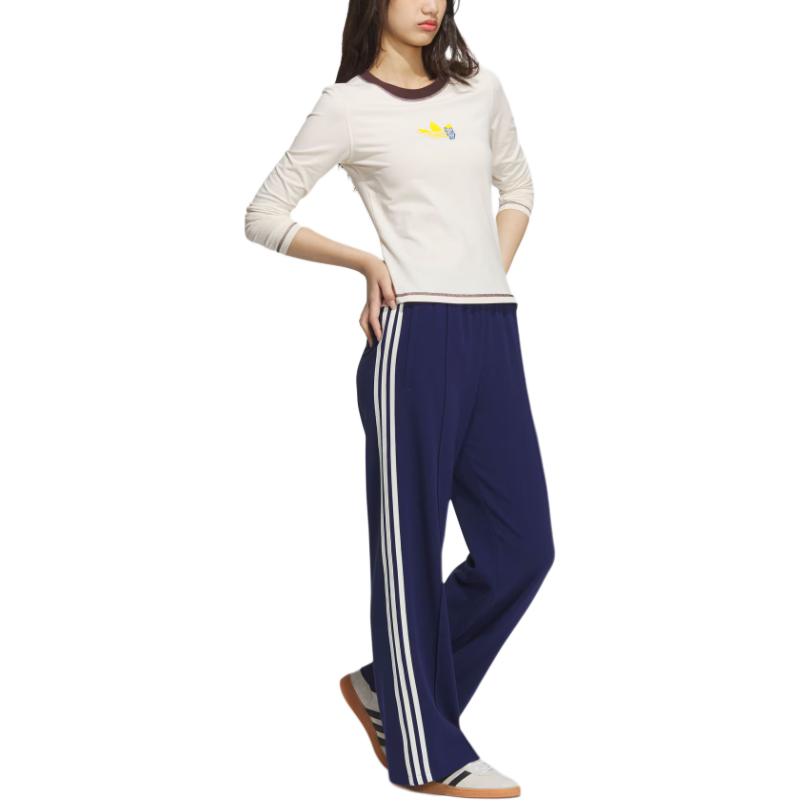 Adidas Originals Street Series LS Tee Slim Fit Long Sleeve T-Shirt Women Tops Wonder-White JL7549