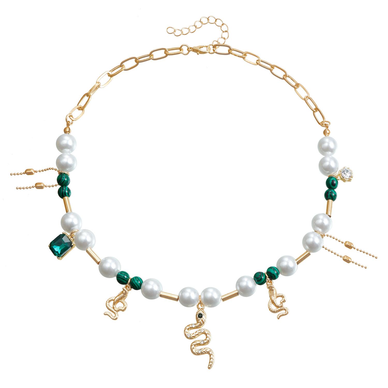 

Аксессуары Серпантин Подвеска Имитация жемчуга Бирюза Сращивание Ключица Цепочка Просто Личность Креативное Ожерелье Кисточка Женщины