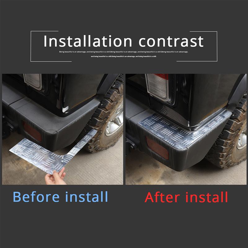 Aluminum Alloy Silver Car Rear Bumper Side Protection Plate Protective Sticker For Hummer H2 2003-2009 Car Exterior Accessories