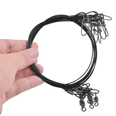 20Pcs 50CM 150LB Fishing Leaders Saltwater Big Game Steel Fishing Wire Leader Line with Swivels for Fishing Tackle Accessories