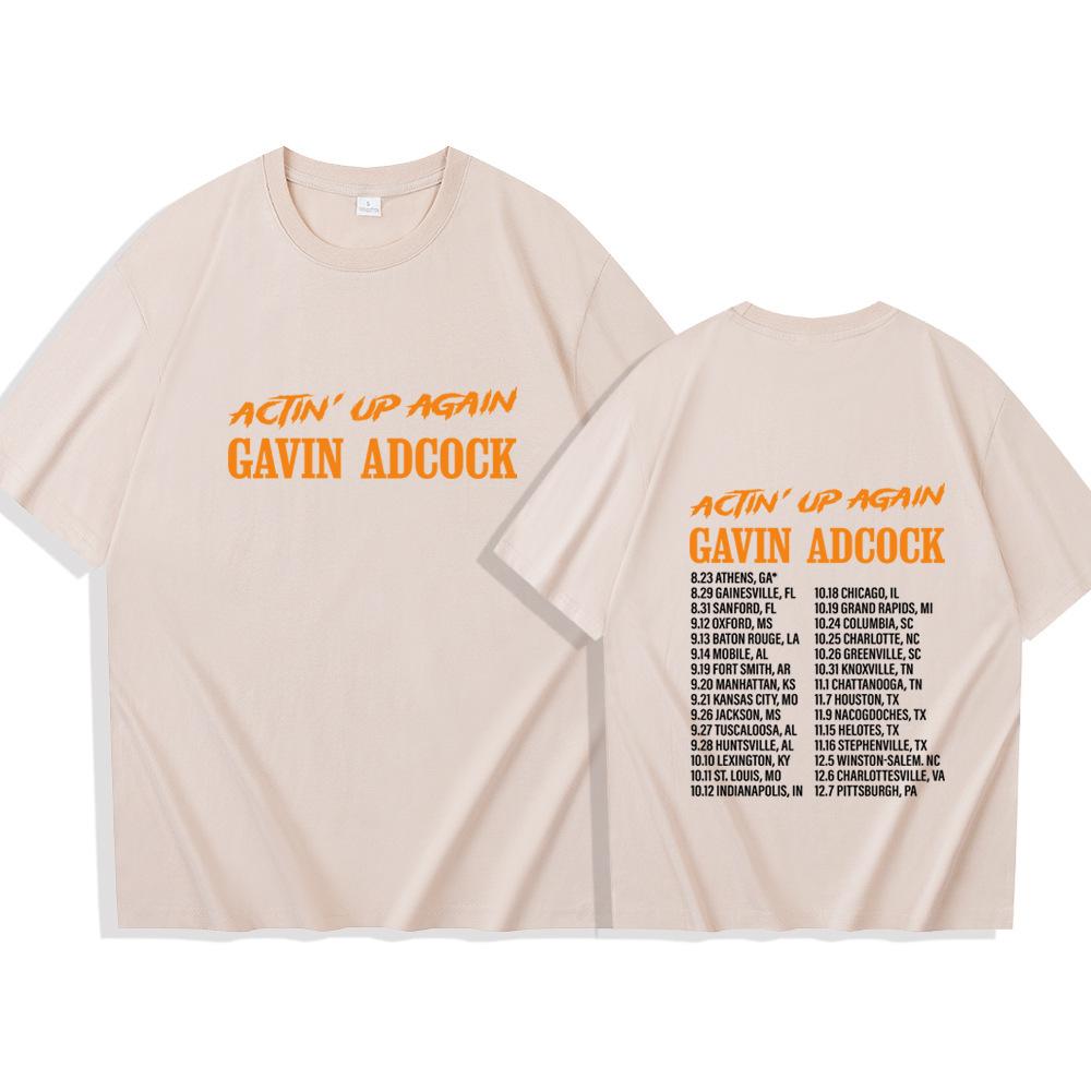 Gavin Adcock Actin' Up Again Tour 2026 Music Fans Gift  100% Cotton T-shirt