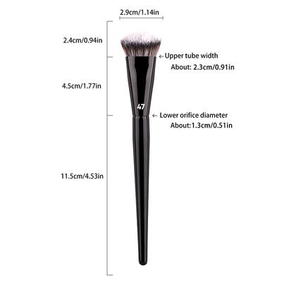 Einzelner flacher runder Pinsel mit flachem Kopf für Foundation, mit Schachtel, Puder, Rouge, Concealer Make-up-Pinsel, hautfreundliches Make-up-Werkzeug