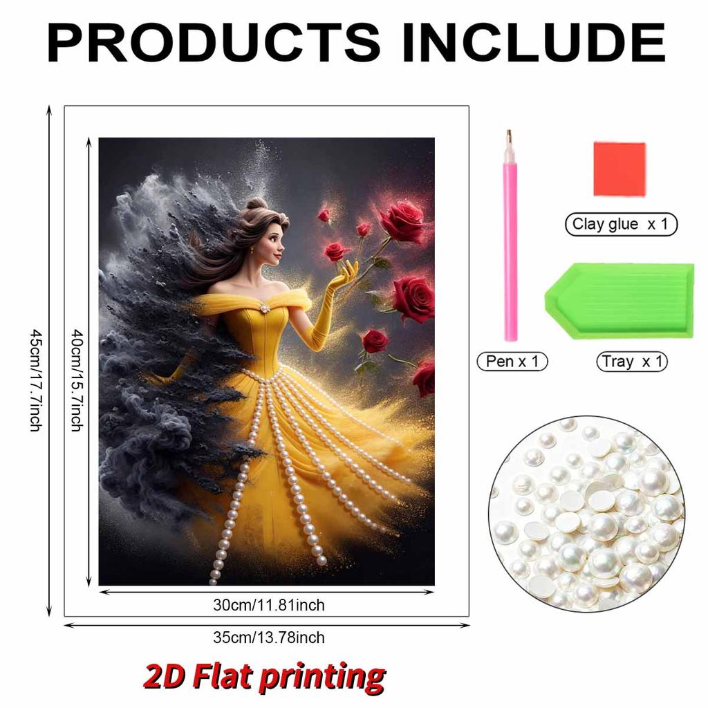 Disney Pearl Painting Beauty and The Beast Pearl Artwork Can Be Used for Wall Decoration Handmade Gift for Home and Office Environment