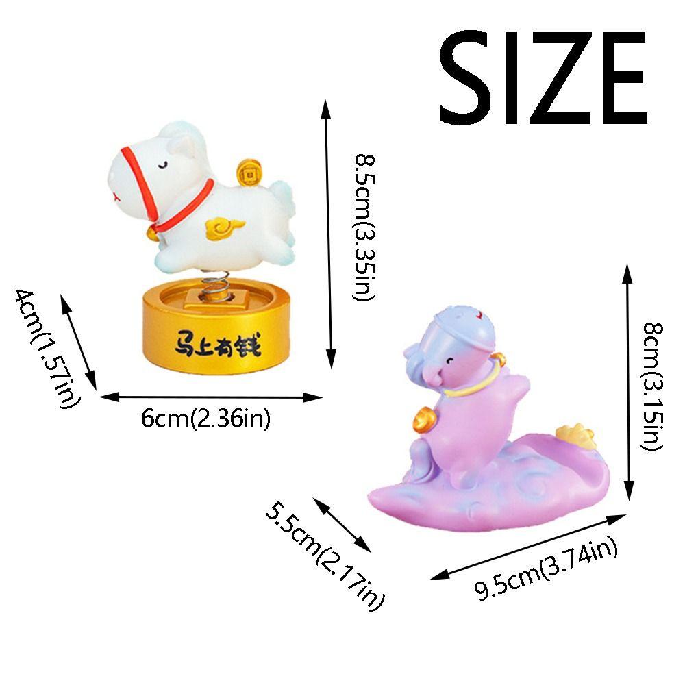 Creative Zodiac Horse Phone Holder Horse Shaped Year of The Horse Horse Mobile Phone Stand Slot Design Resin Craft