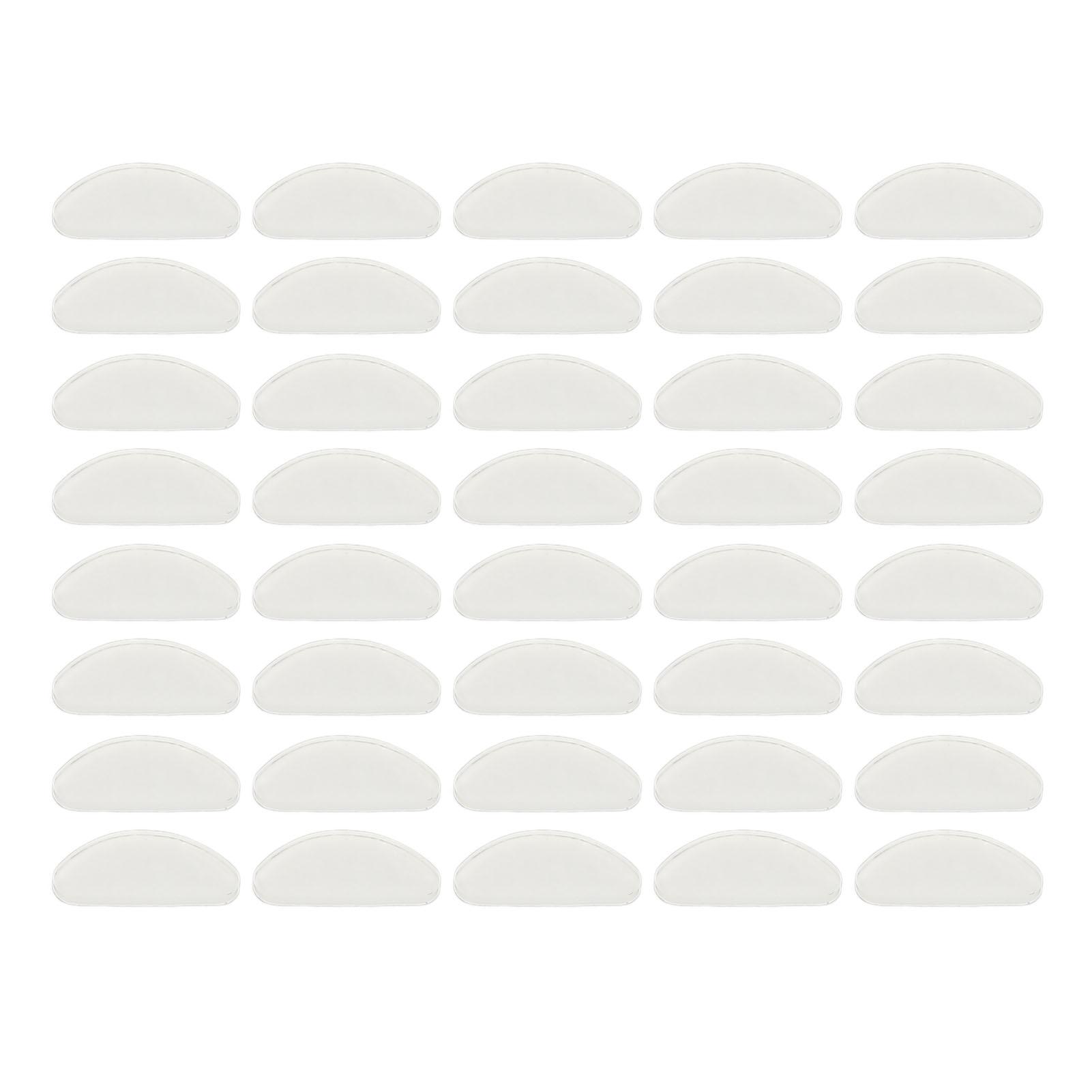 

20 Pairs Silicone Eyeglass Nose Pads D Shaped Slip Resistant Adhesive Nose Cushions for All Types Gl Transparent