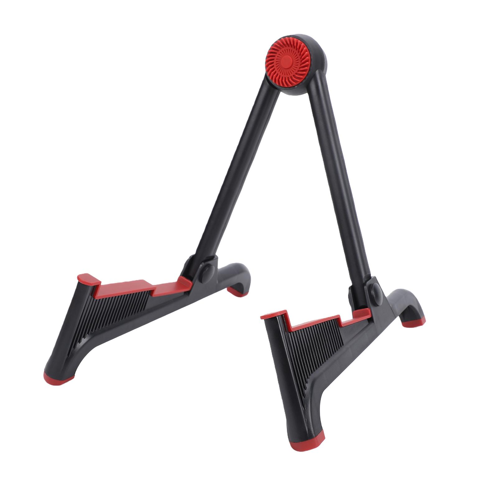 

Guitar Stand Foldable Universal Instrument Holder Silicone Pads ABS Portable Lightweight for Electric Acoustic Guitar красный