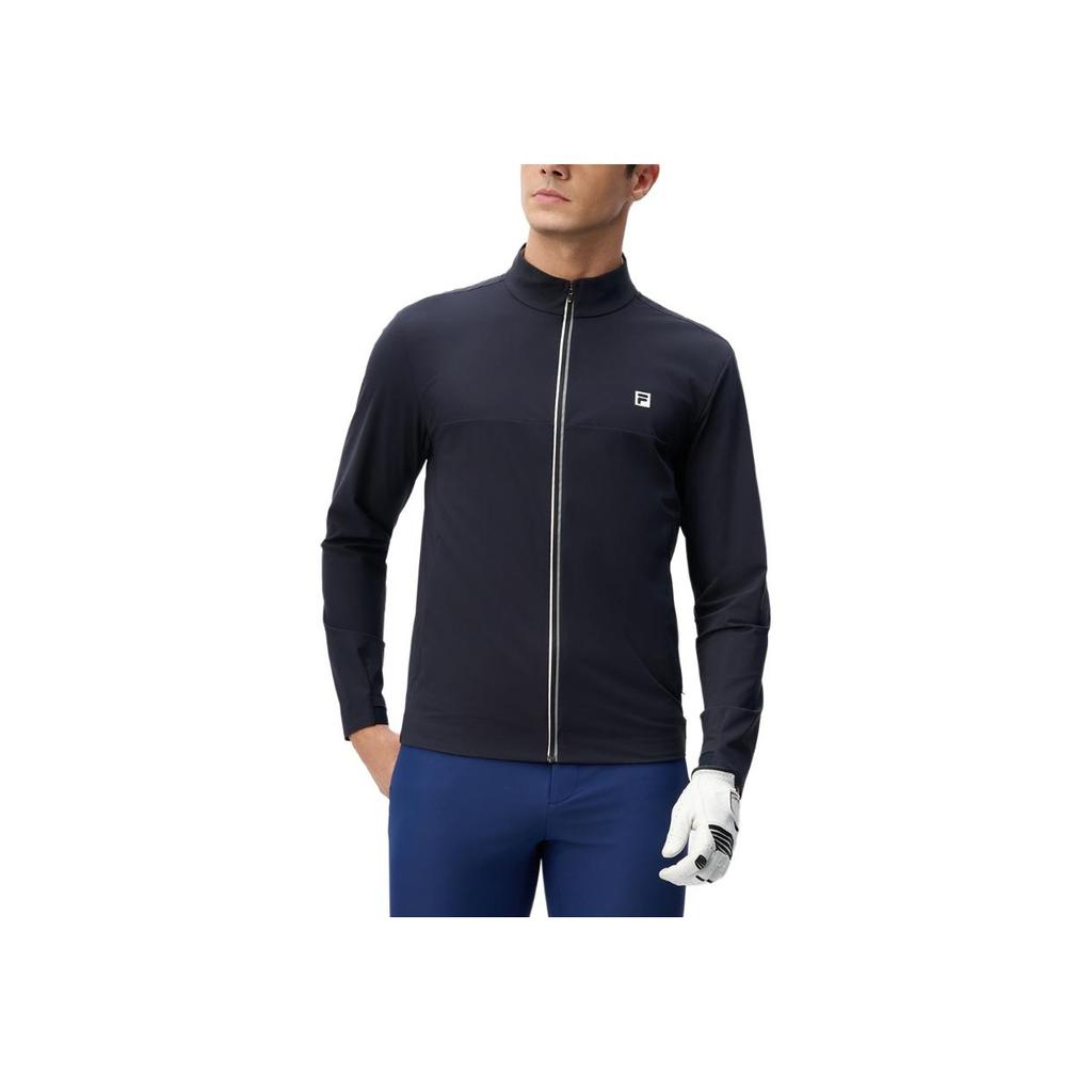 Fila Golf Series Comfortable Soft Knitted Long Sleeve Jacket Men Jackets Legendary-Blue A11M445504F-NV